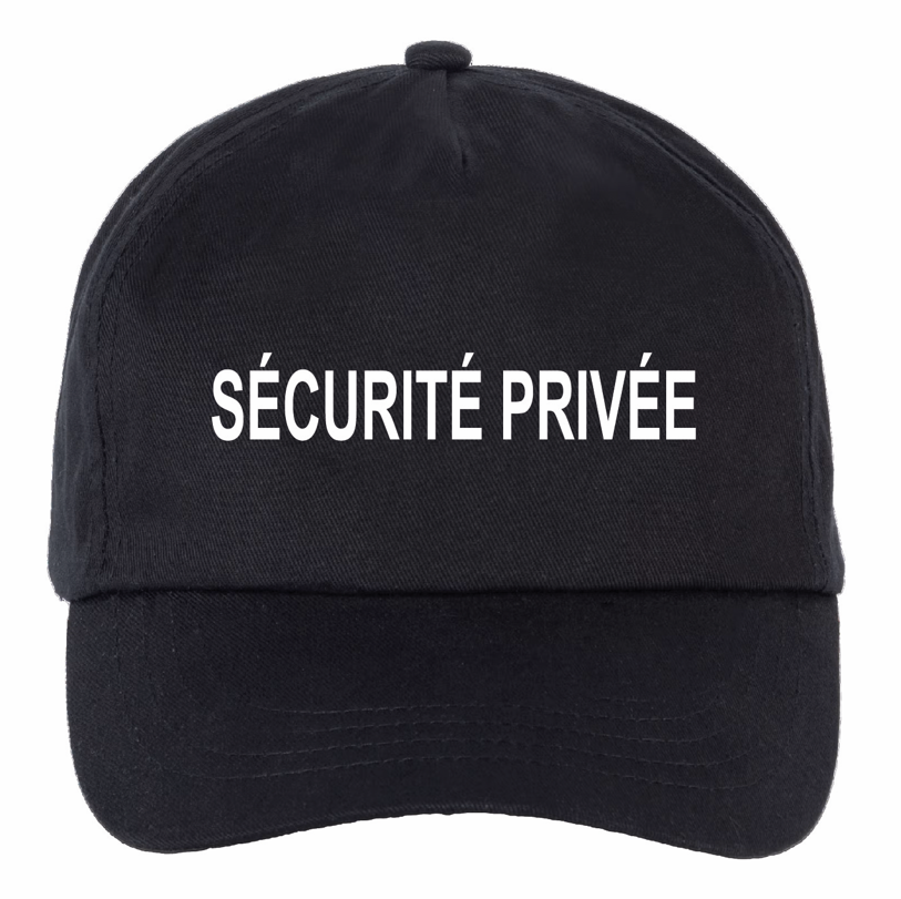 Casquette noire avec marquage SECURITE PRIVEE